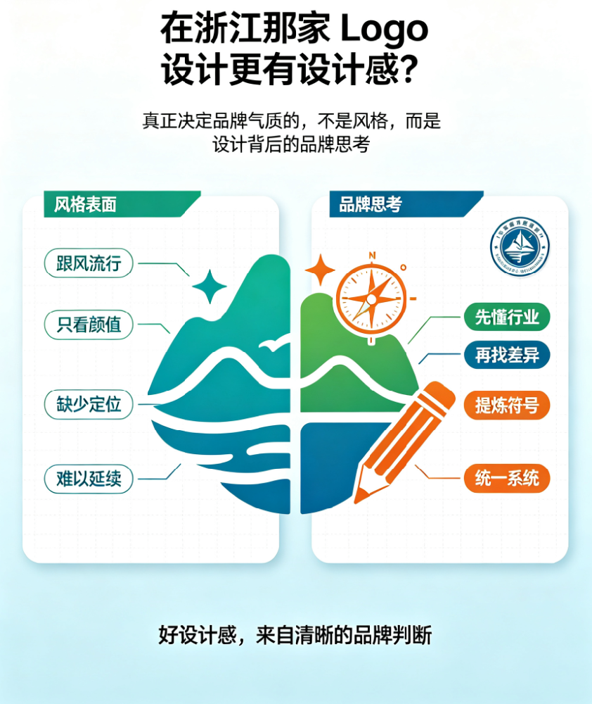 在浙江哪家Logo设计更有设计感？真正决定品牌气质的，不是风格，而是设计背后的品牌思考