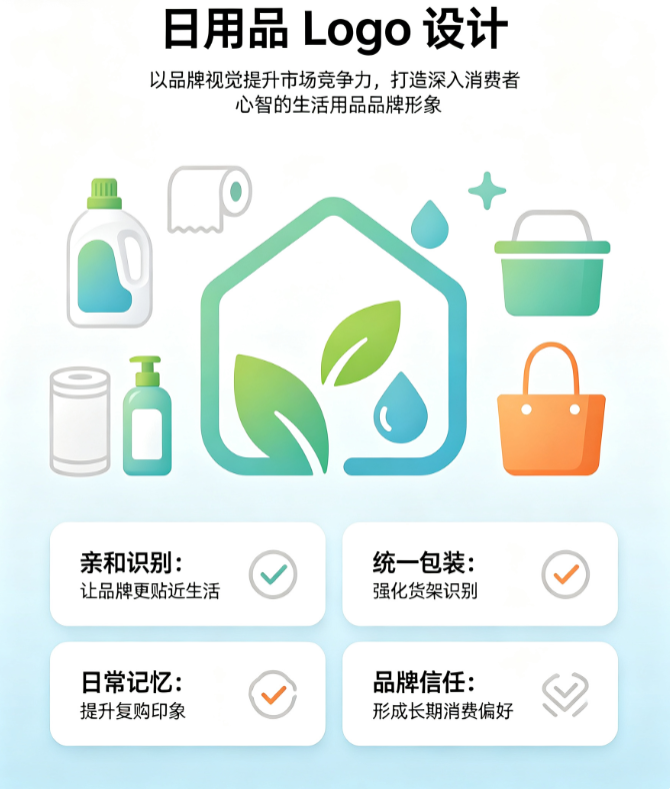 日用品Logo设计，以品牌视觉提升市场竞争力，打造深入消费者心智的生活用品品牌形象